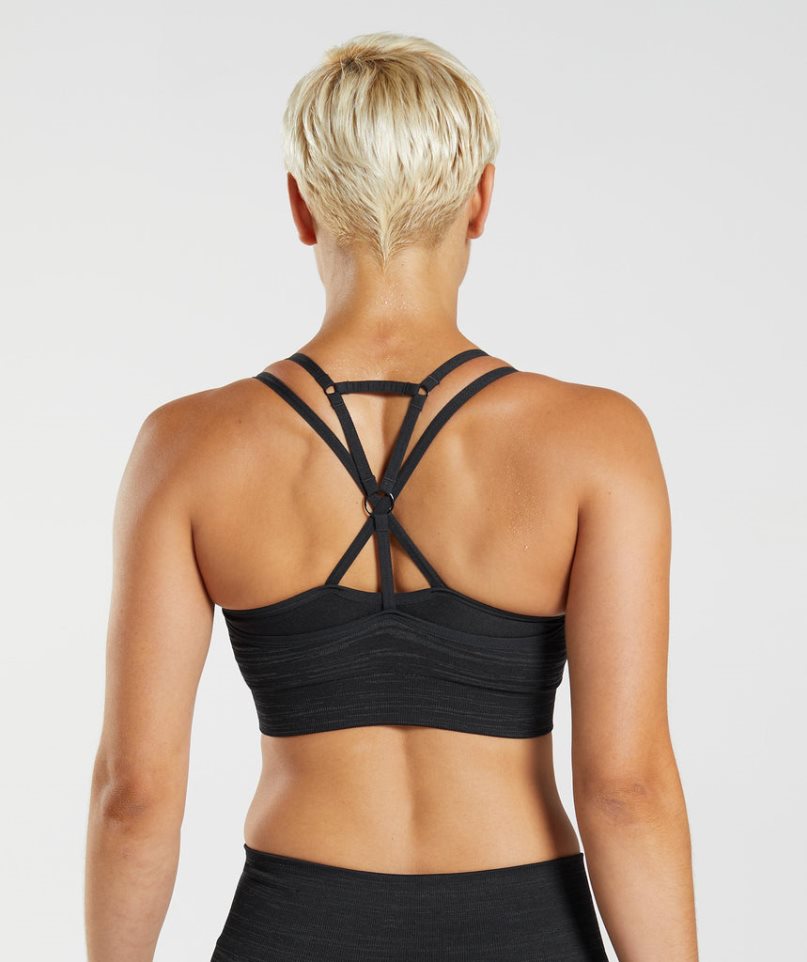 Women's Gymshark Adapt Marl Seamless Sports Bra Black | CA 8173A5